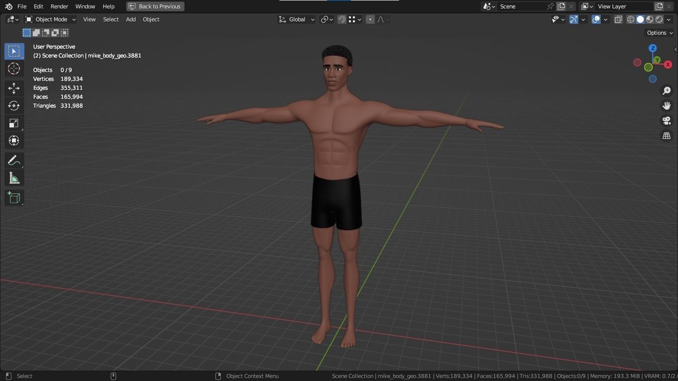 Jacob cartoon male character with muscular body 3D model_1