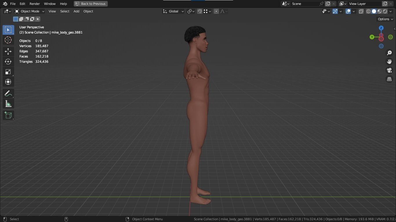 Jacob cartoon male character with muscular body 3D model_8