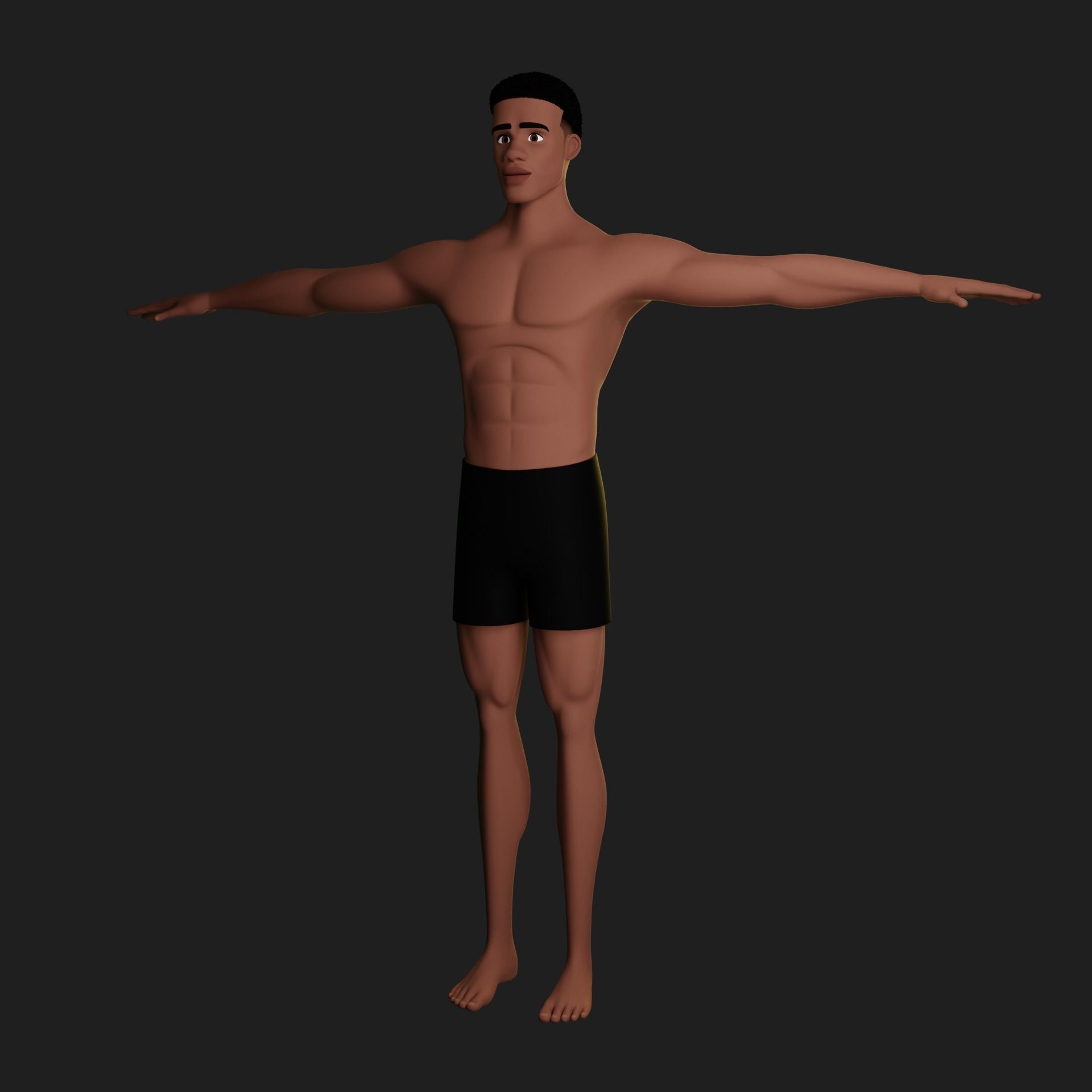 Jacob cartoon male character with muscular body 3D model_53