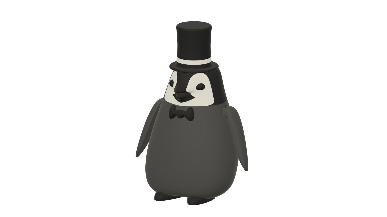 Adorable Baby Penguin Wearing A Hat And Bowtie 3D print model_2
