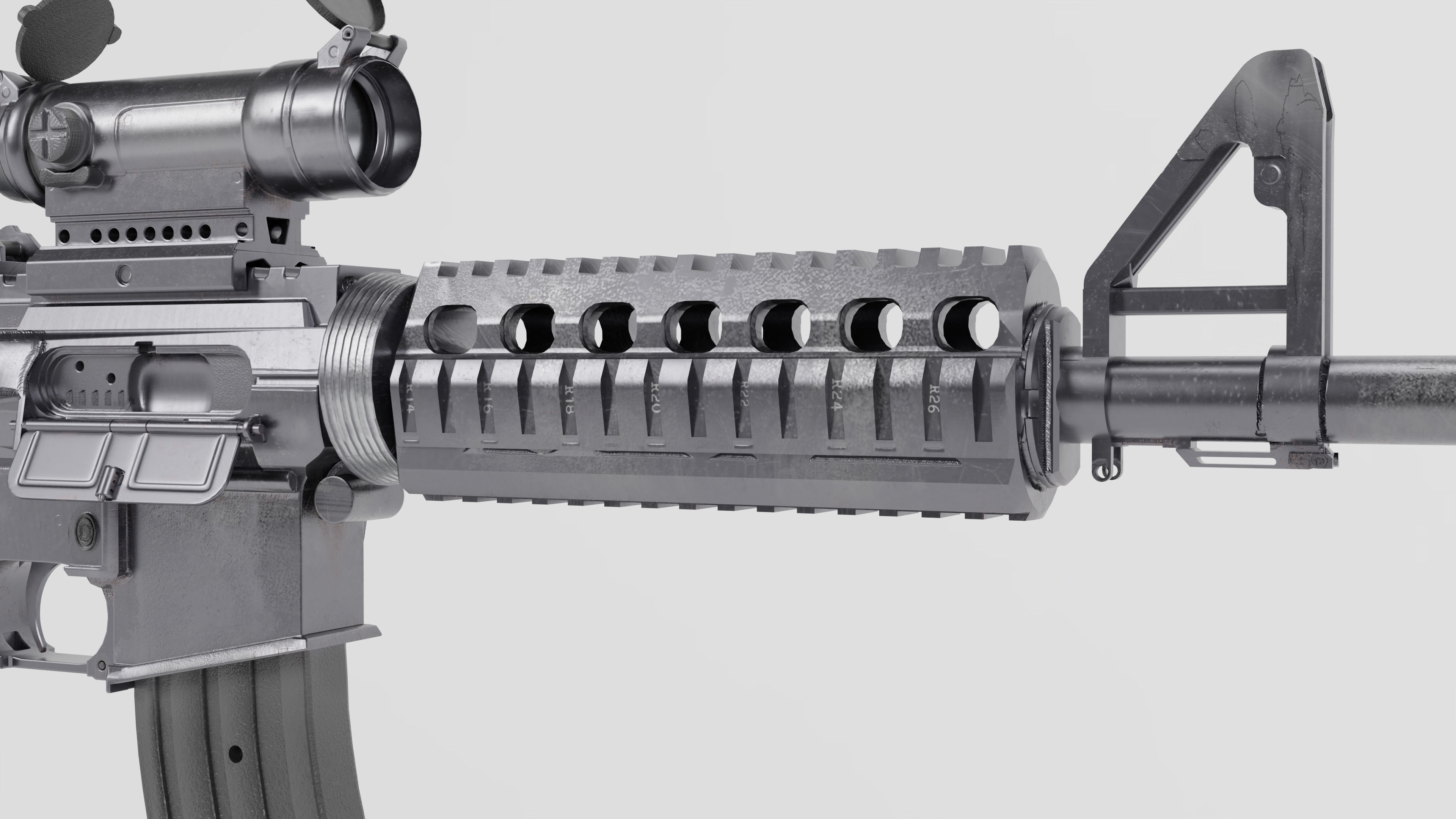 Assault Rifle M4 3D model_2