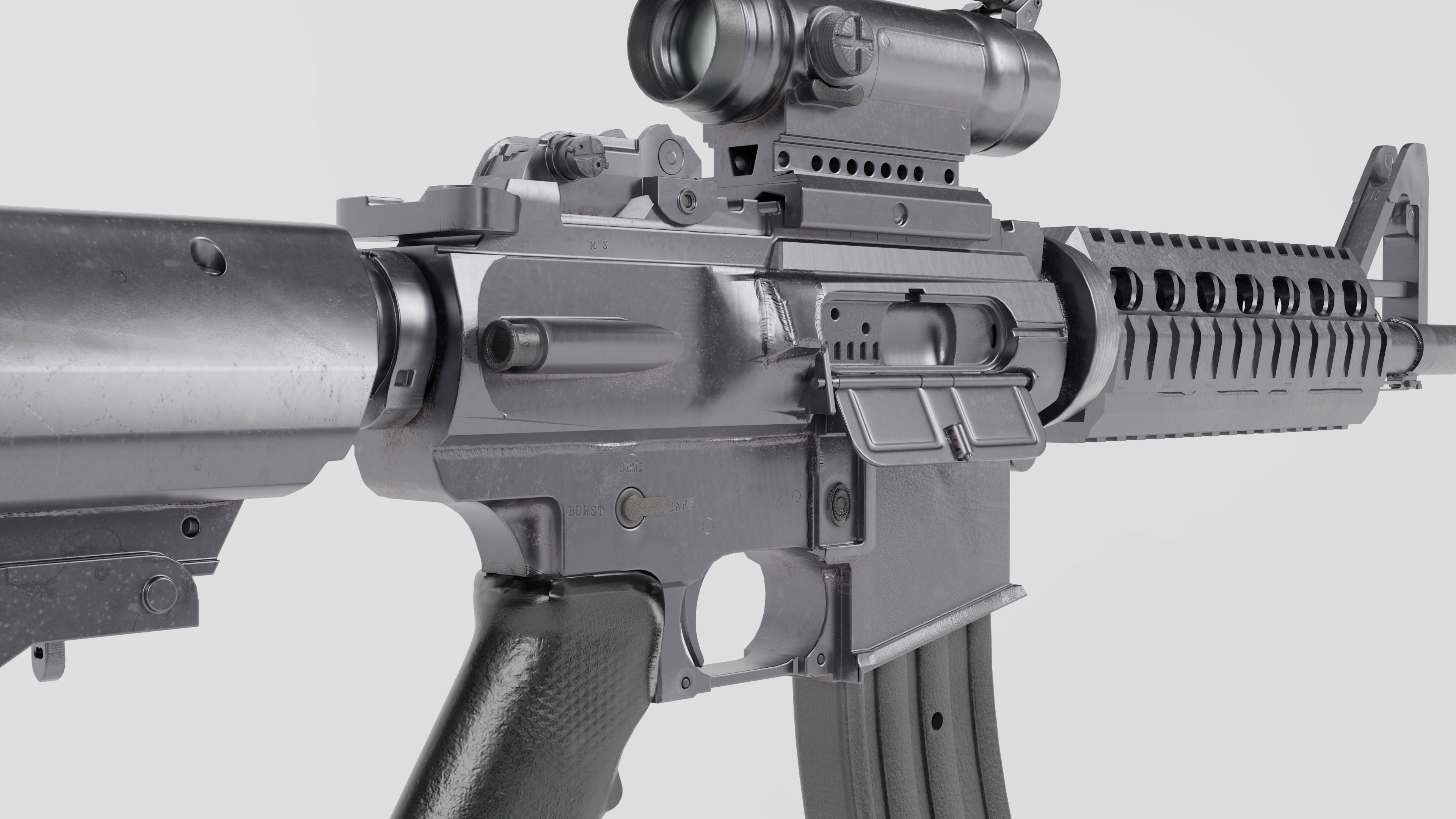 Assault Rifle M4 3D model_1