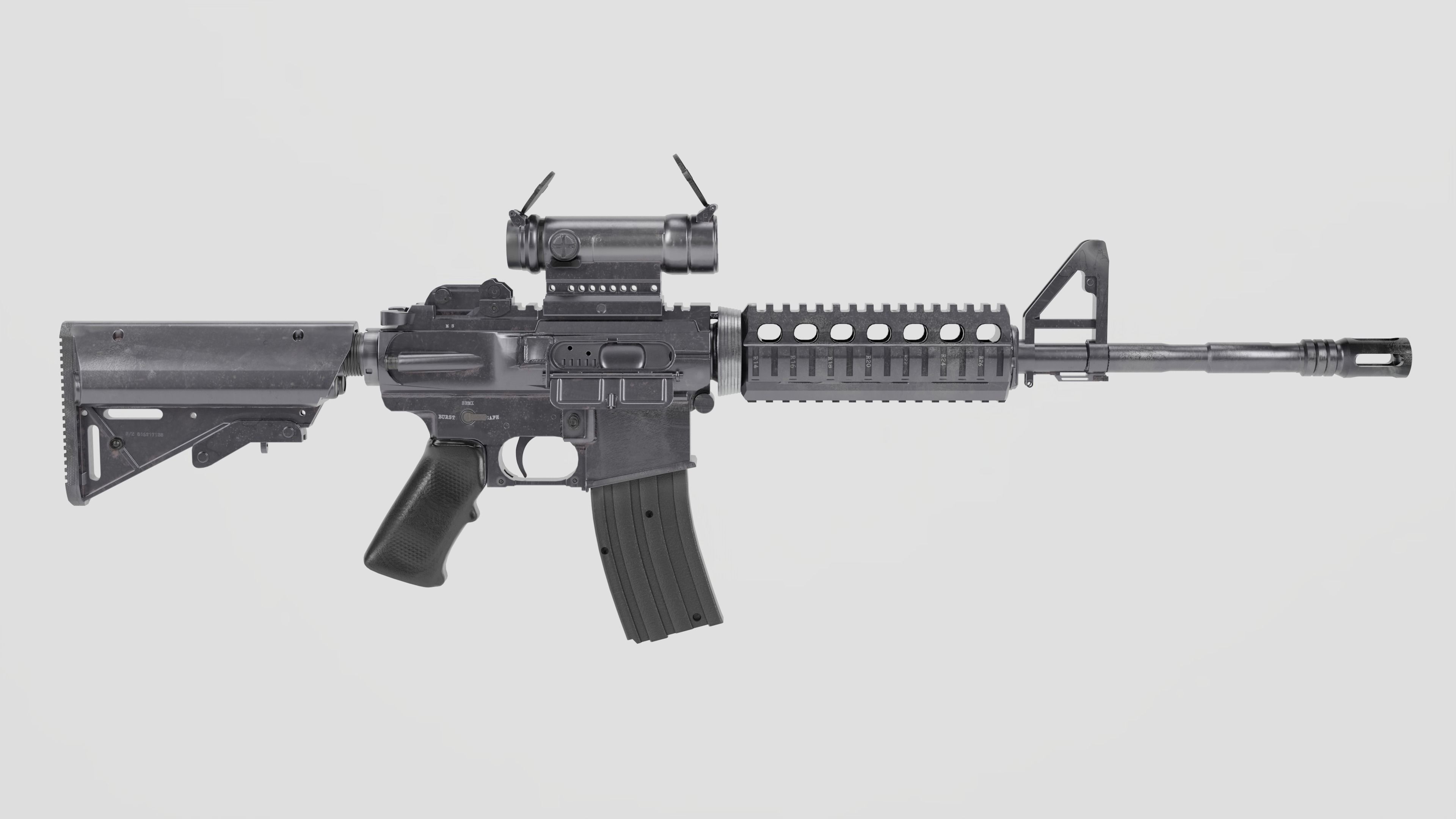 Assault Rifle M4 3D model_3