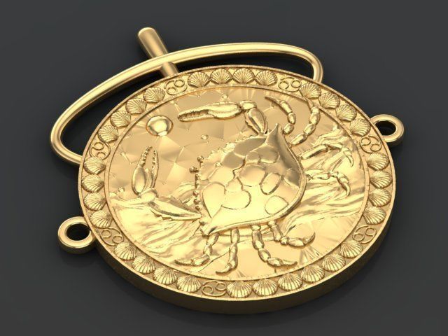 cancer pendant 3D print model_1