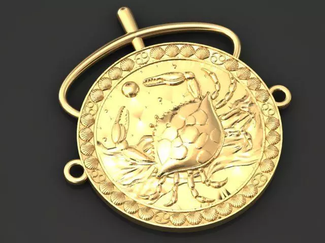 cancer pendant 3D print model_0