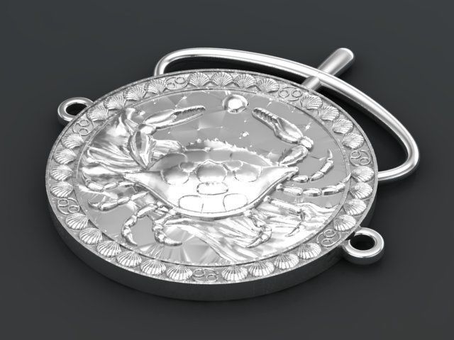 cancer pendant 3D print model_4
