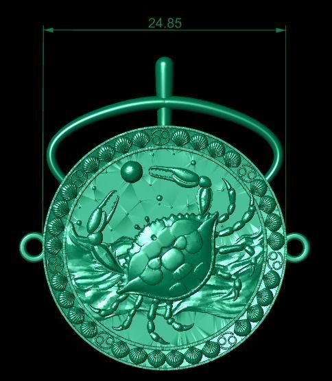 cancer pendant 3D print model_14