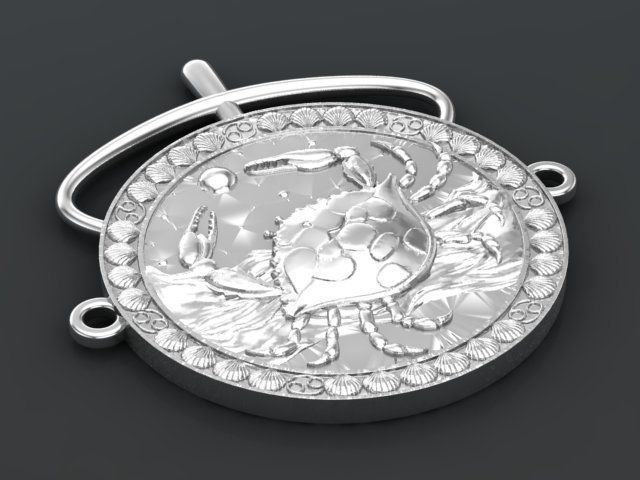 cancer pendant 3D print model_3