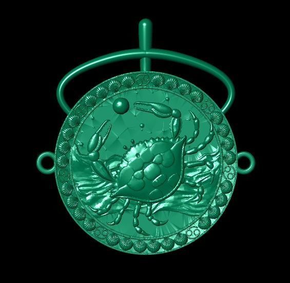 cancer pendant 3D print model_7