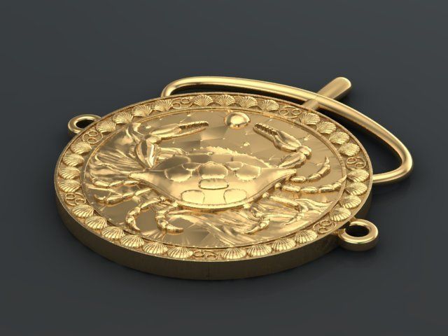 cancer pendant 3D print model_2