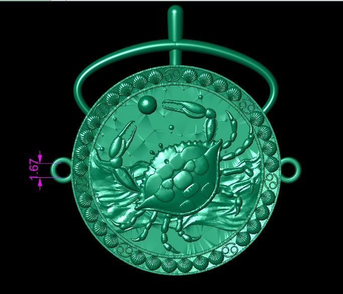 cancer pendant 3D print model_19