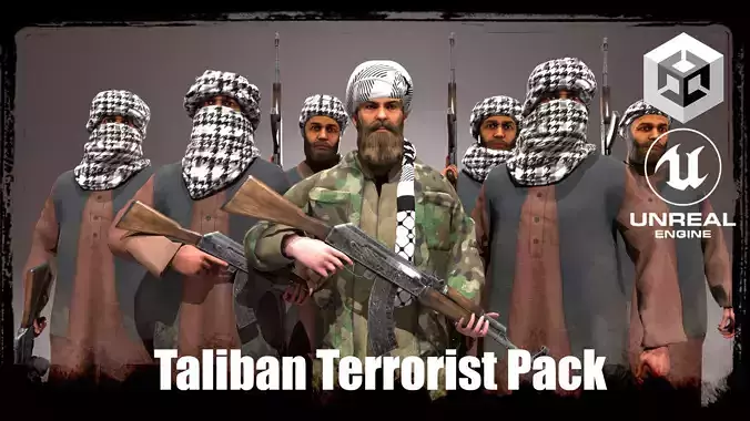 Terrorist Pack Low-poly 3D model
