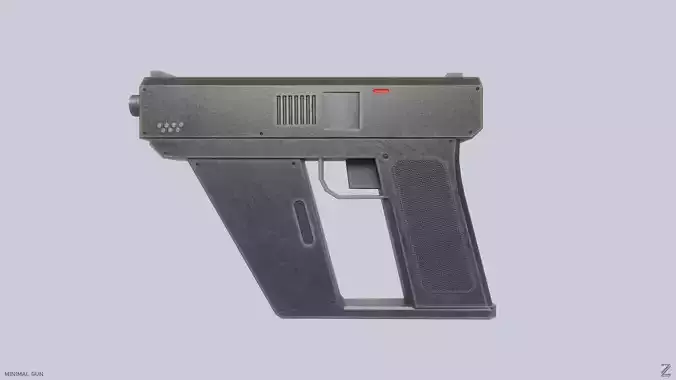 Minimal gun Low-poly 3D model