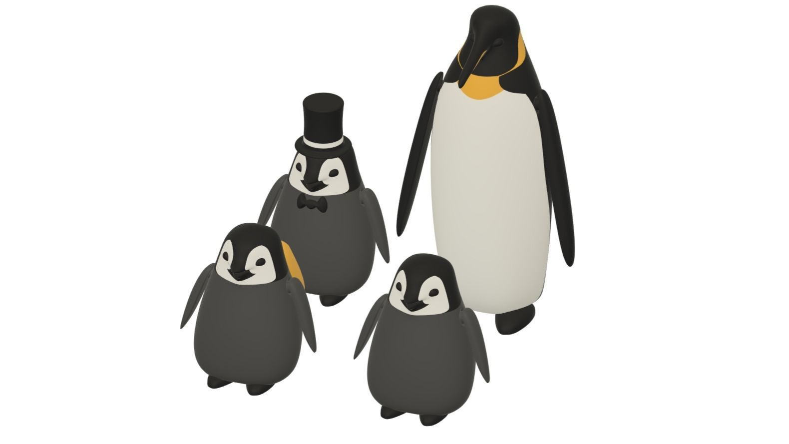Penguin Family Bundle 3D print model_2