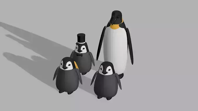 Penguin Family Bundle 3D print model
