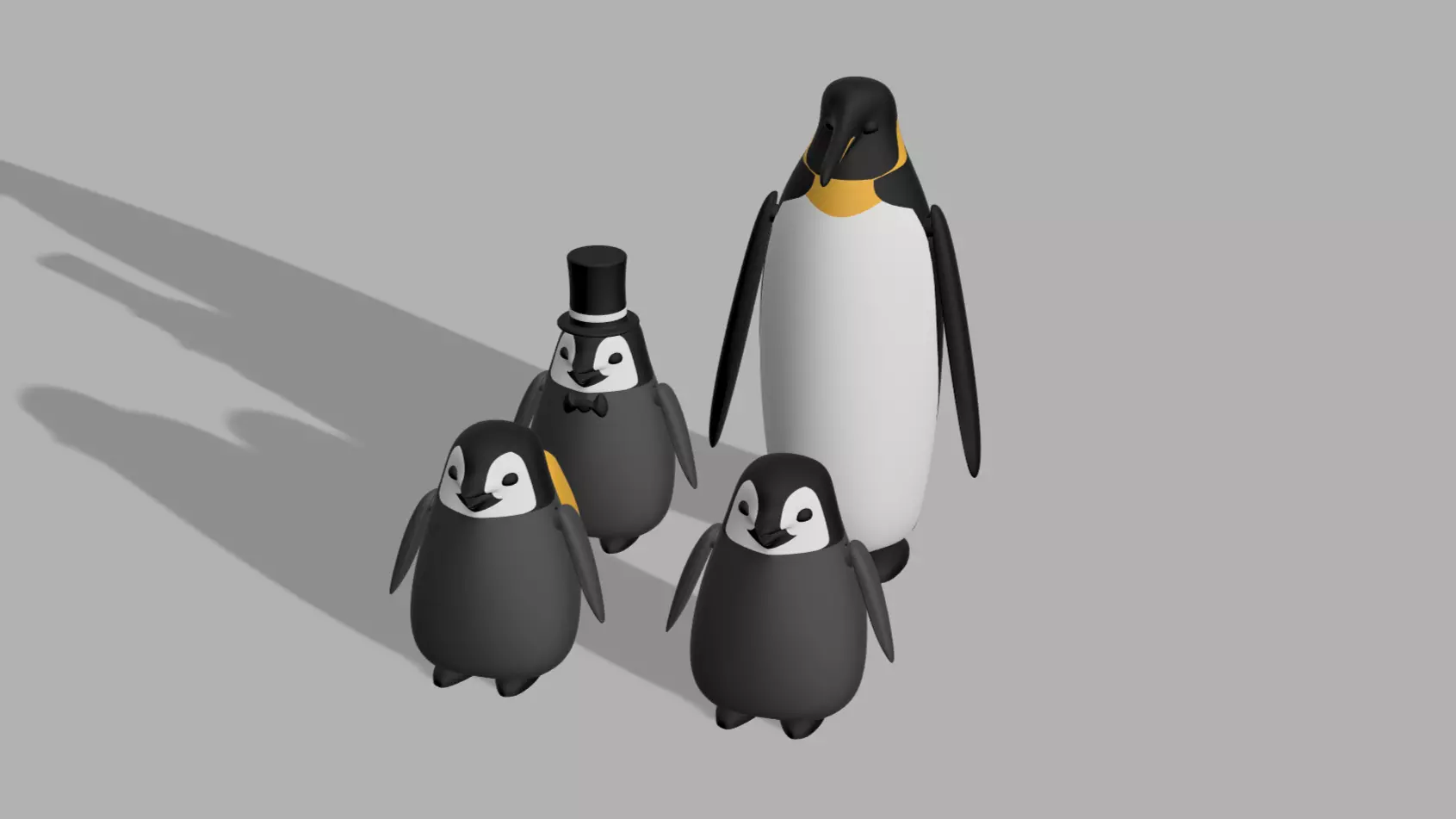 Penguin Family Bundle 3D print model_0