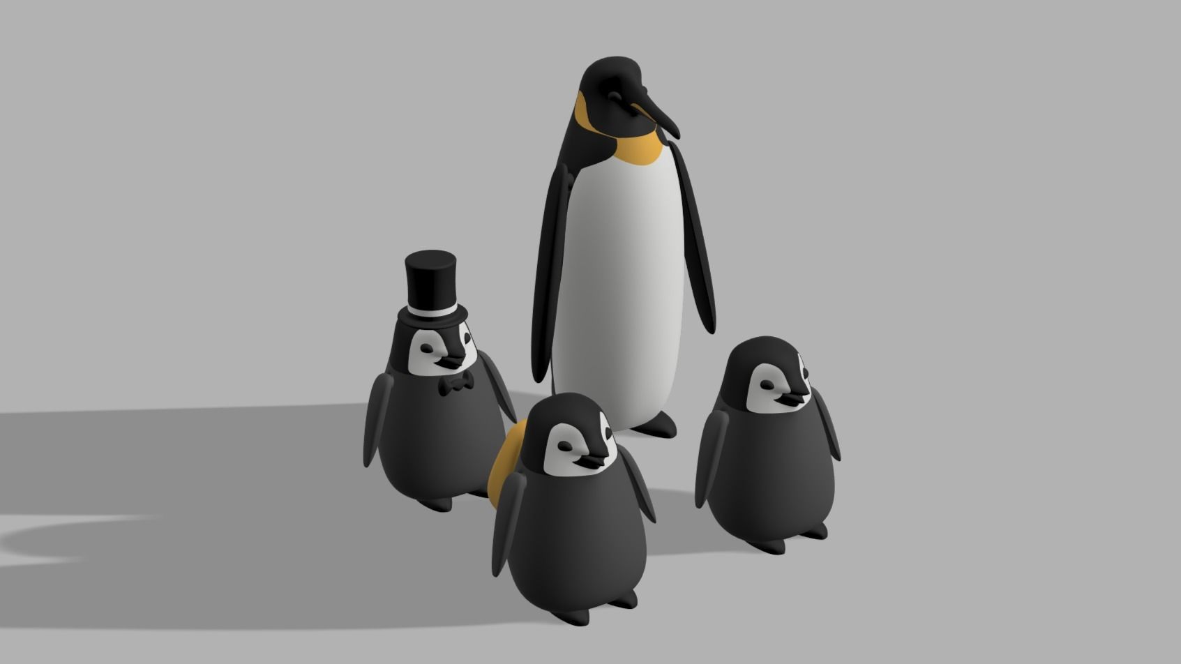 Penguin Family Bundle 3D print model_1