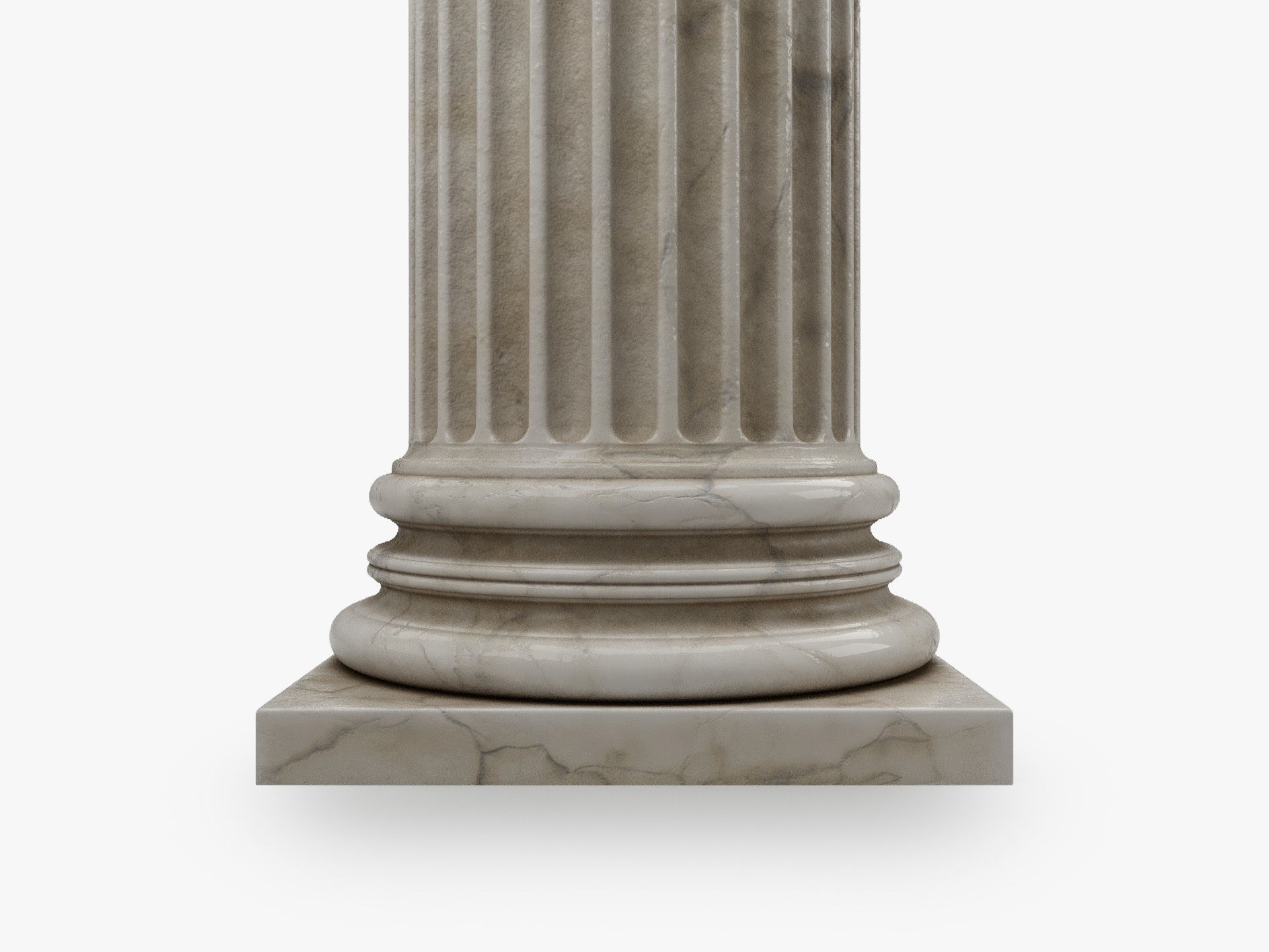 Roman Column High and LowPoly Version Low-poly 3D model_8