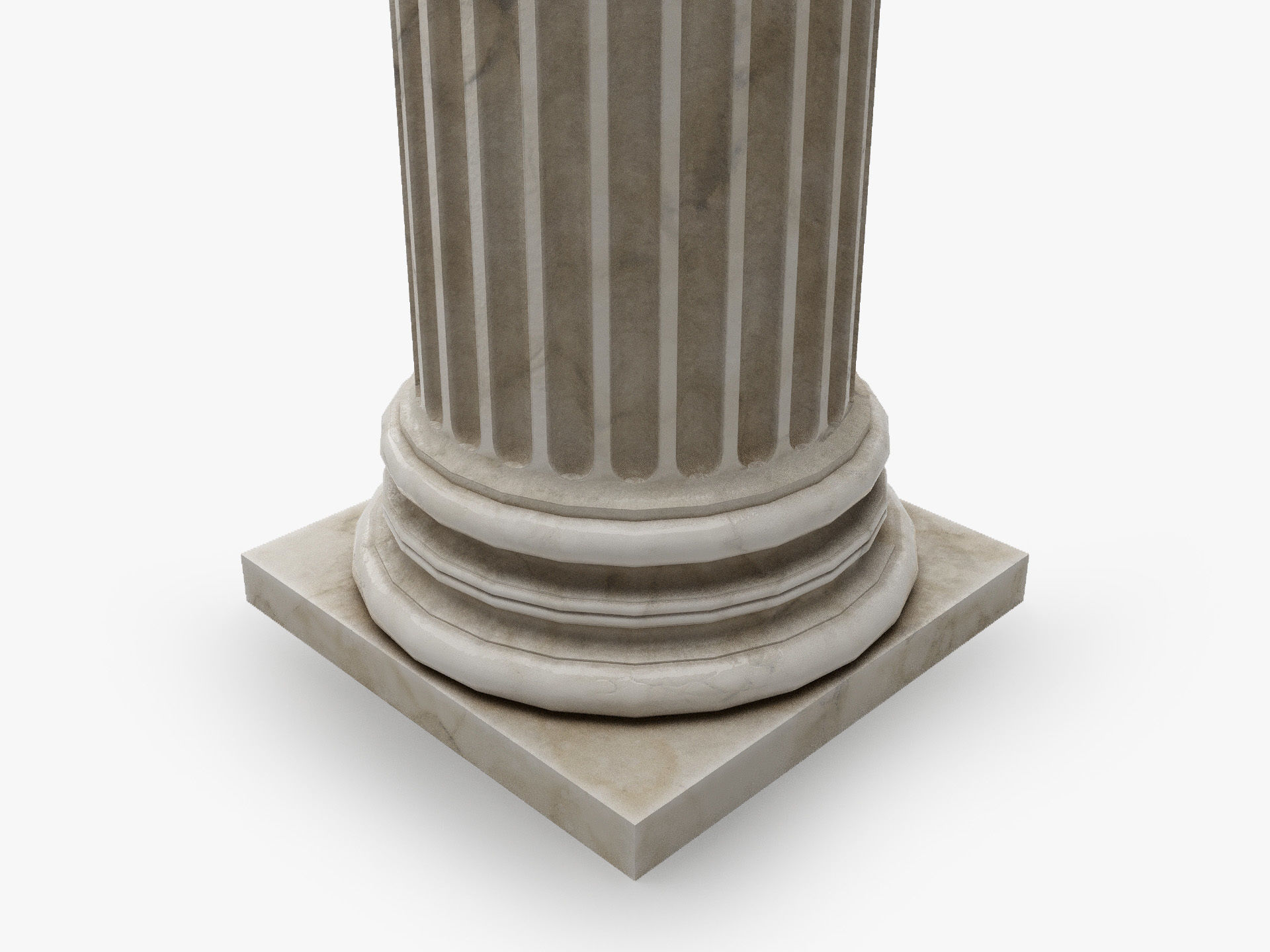 Roman Column High and LowPoly Version Low-poly 3D model_7