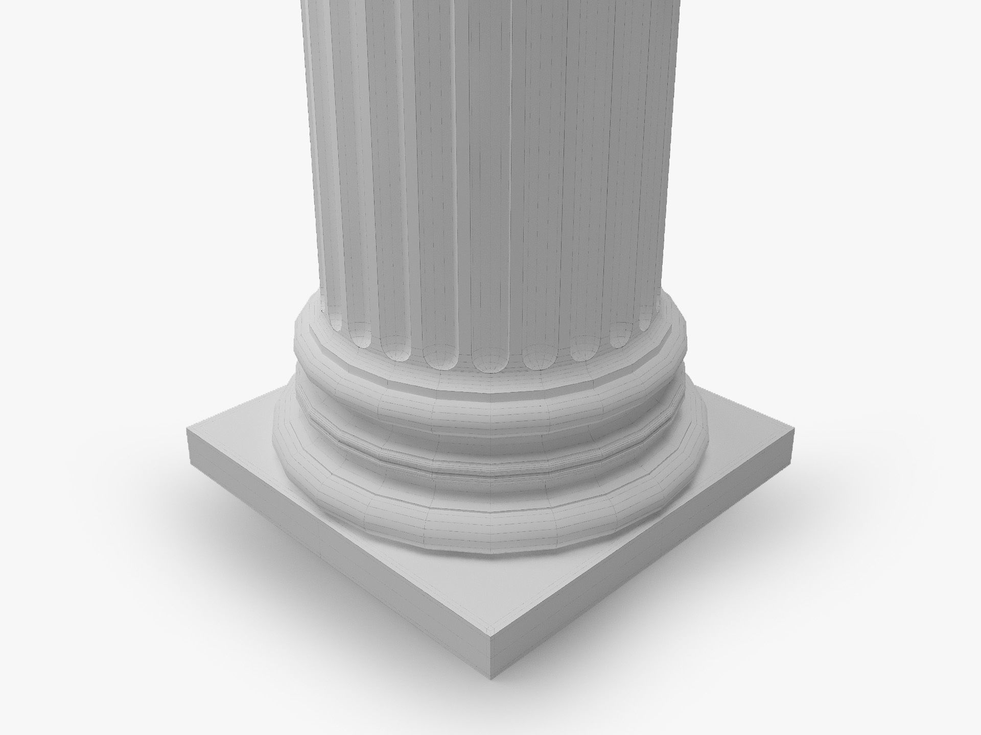 Roman Column High and LowPoly Version Low-poly 3D model_13
