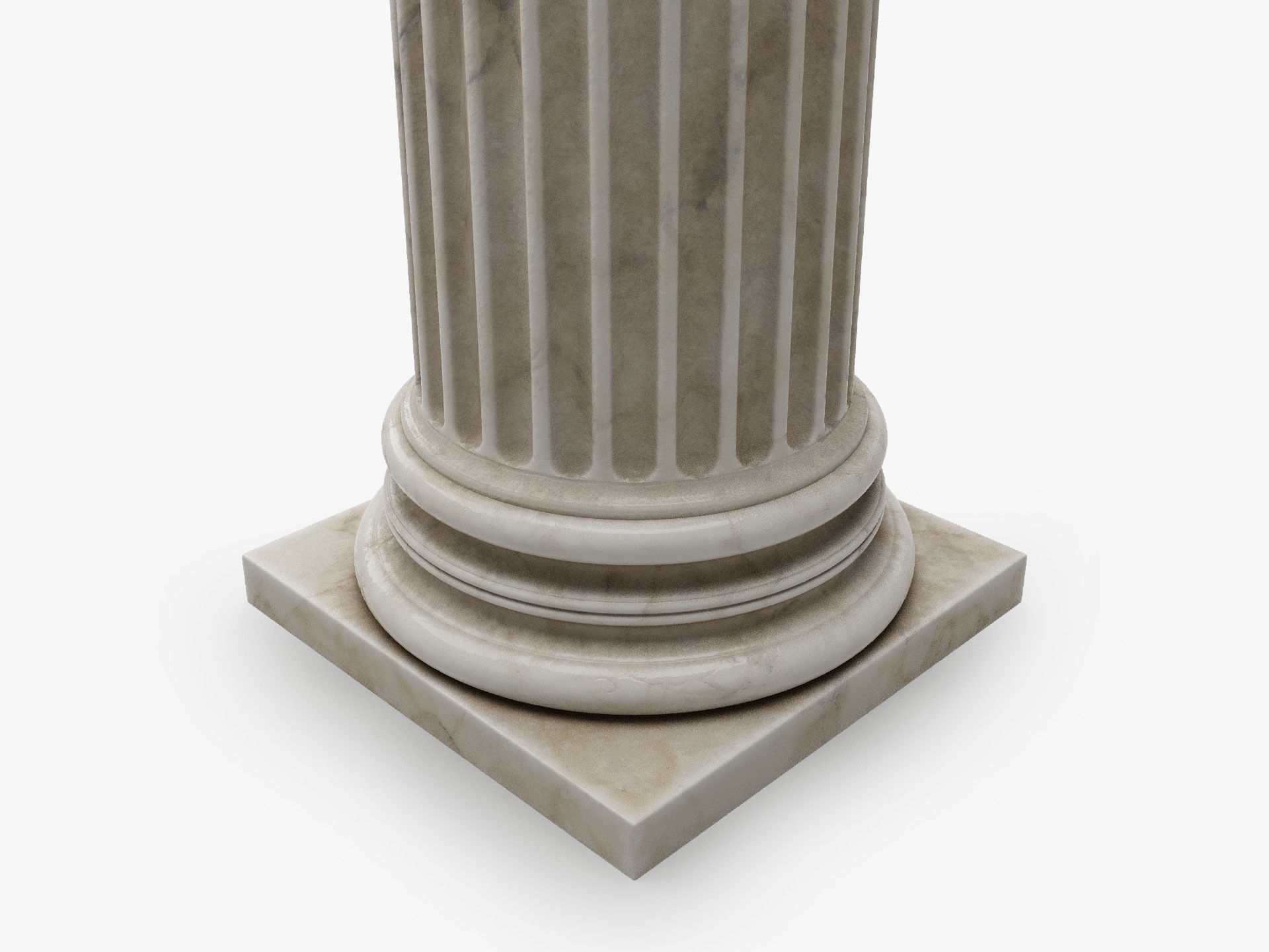 Roman Column High and LowPoly Version Low-poly 3D model_6