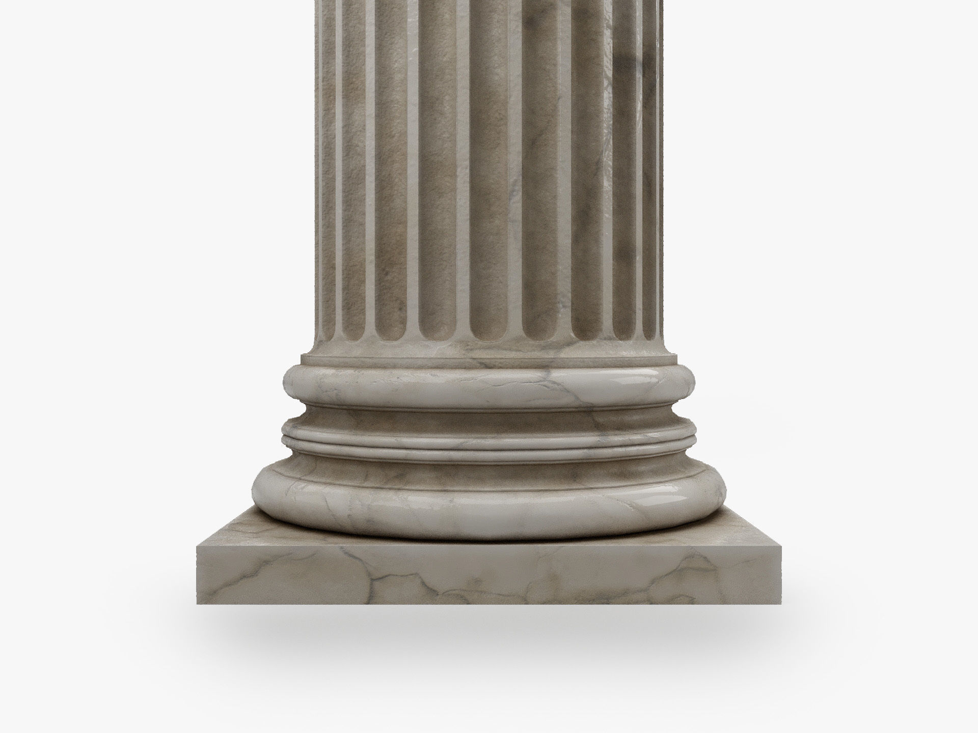 Roman Column High and LowPoly Version Low-poly 3D model_9