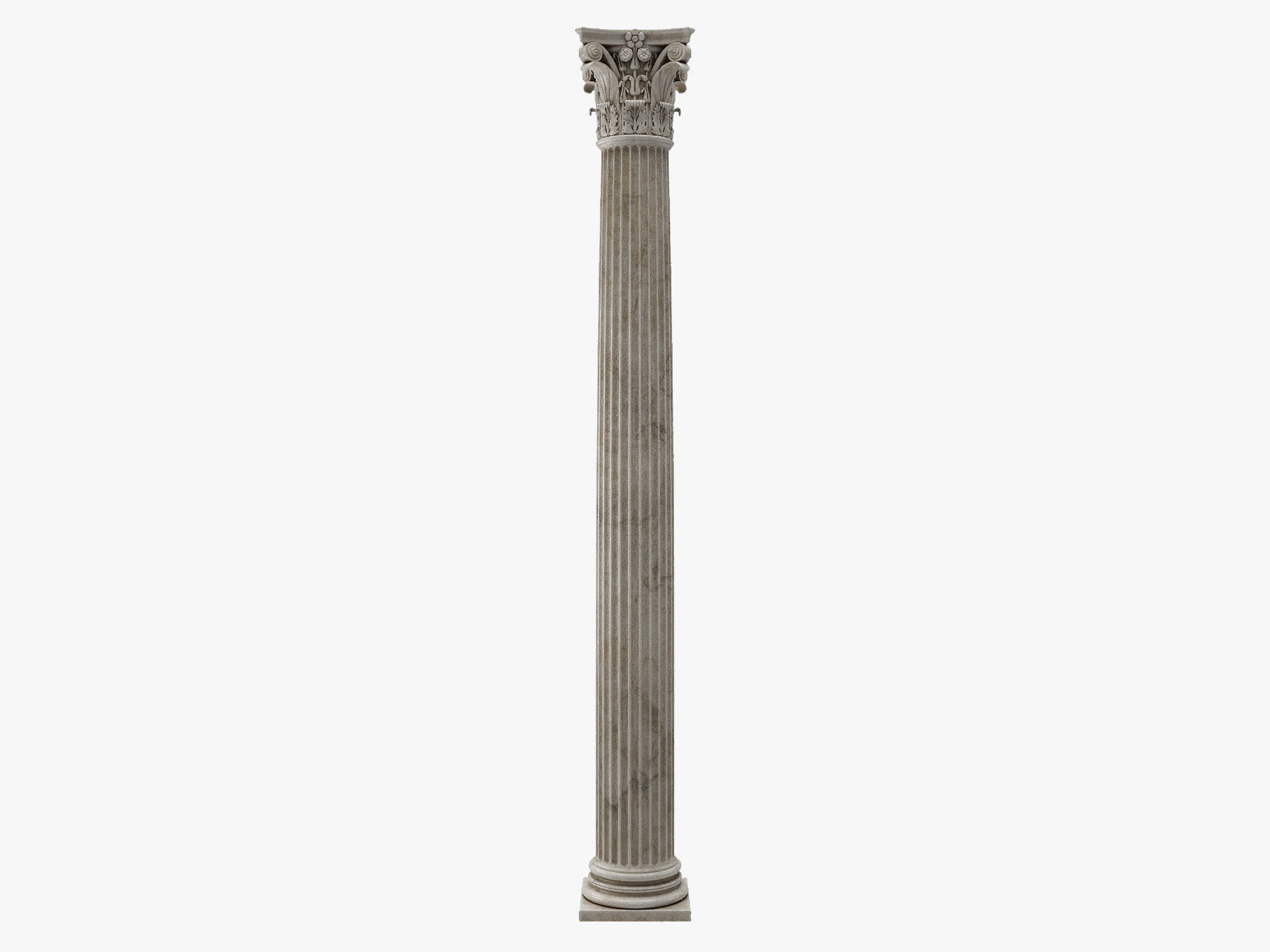 Roman Column High and LowPoly Version Low-poly 3D model_1