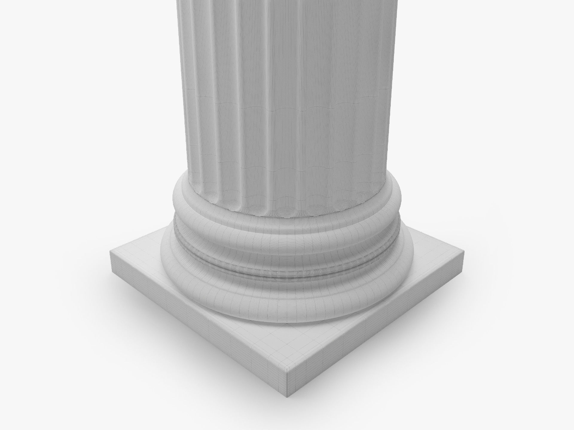 Roman Column High and LowPoly Version Low-poly 3D model_12