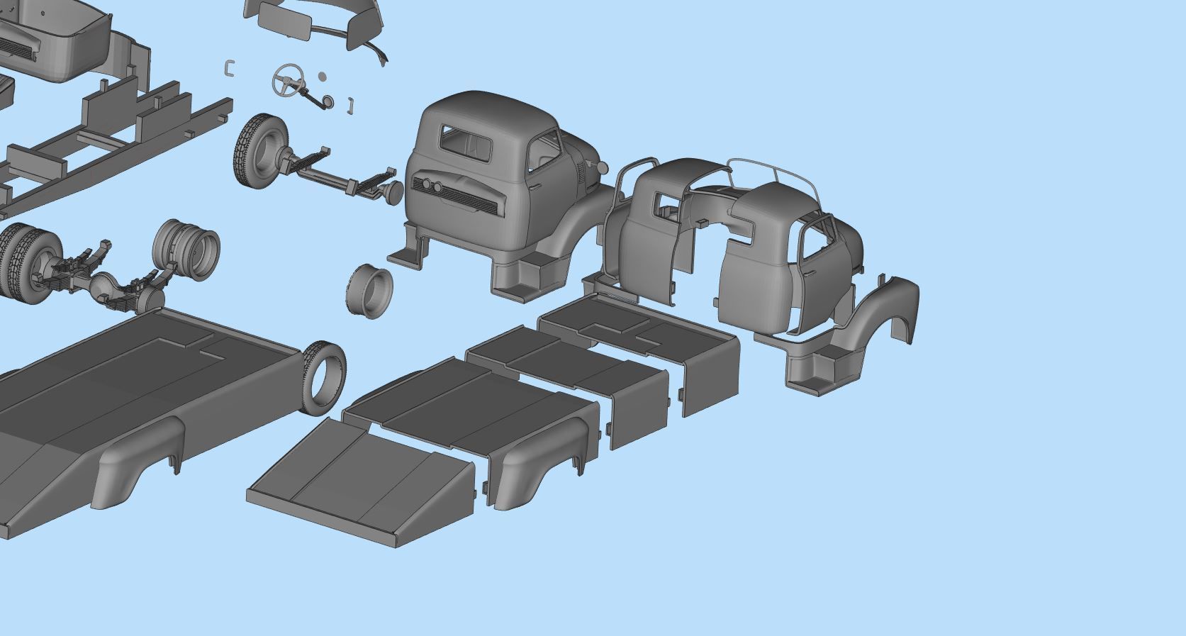 PrintableSTL Custom Hauler Cab Over Engine Ramp Tow Truck COE 3D print model_4
