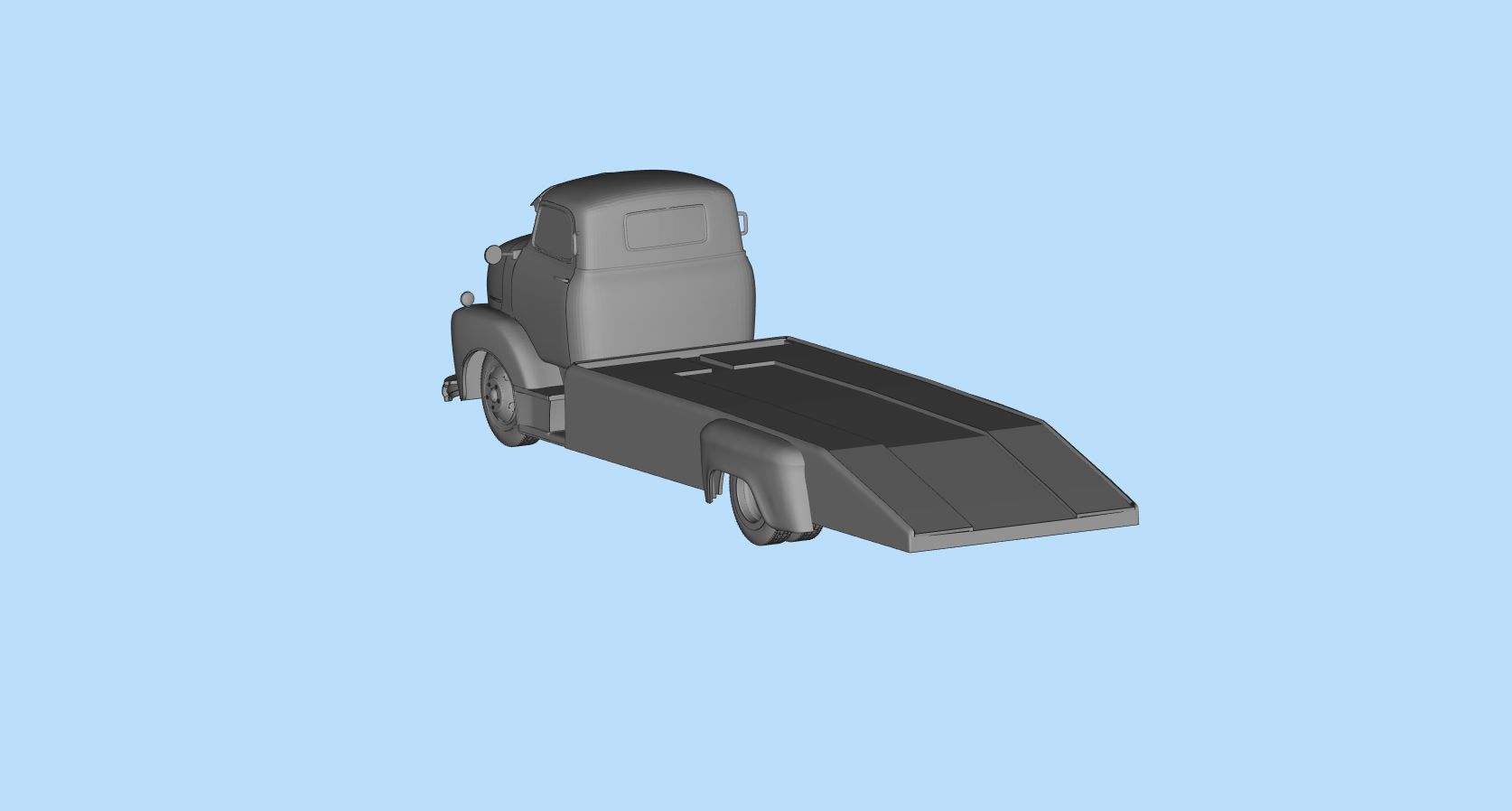 PrintableSTL Custom Hauler Cab Over Engine Ramp Tow Truck COE 3D print model_10