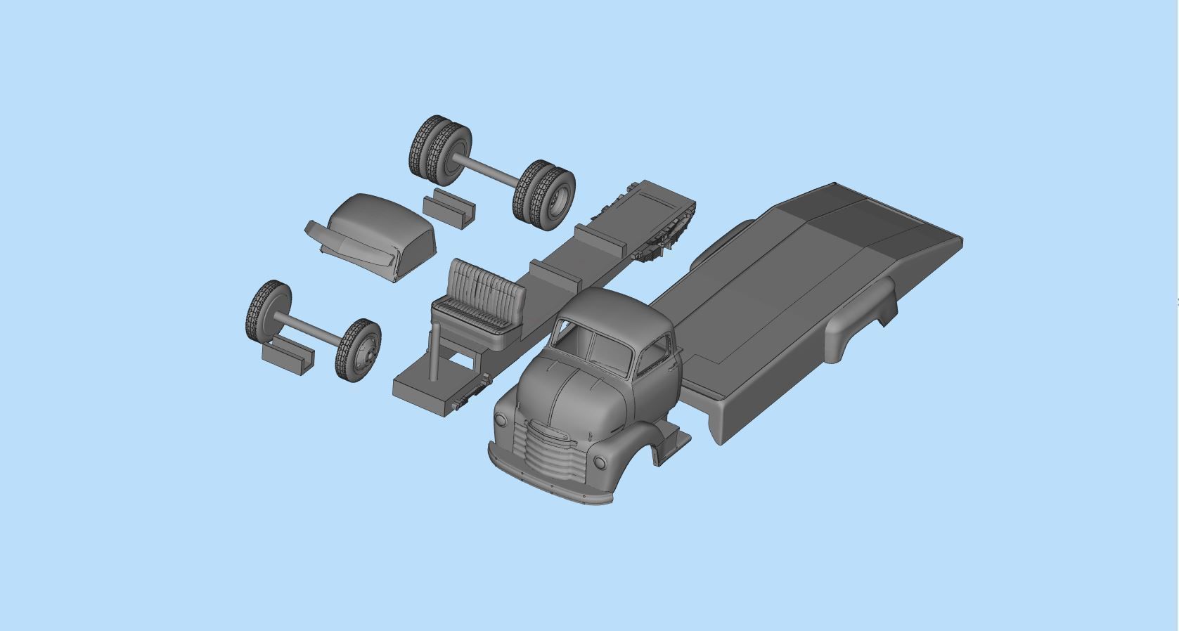 PrintableSTL Custom Hauler Cab Over Engine Ramp Tow Truck COE 3D print model_14