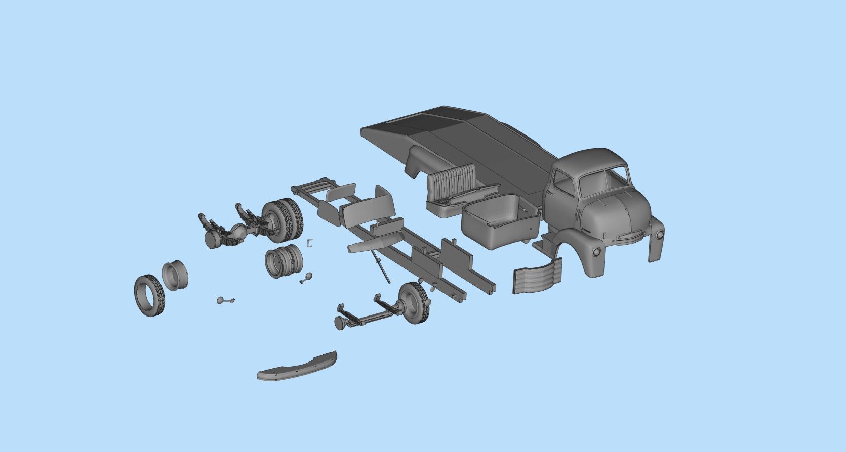 PrintableSTL Custom Hauler Cab Over Engine Ramp Tow Truck COE 3D print model_11