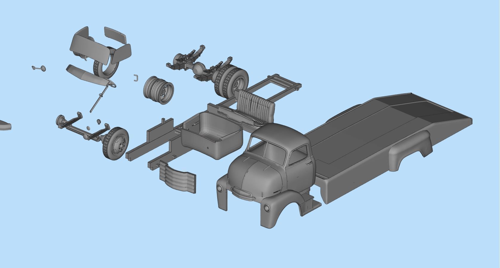 PrintableSTL Custom Hauler Cab Over Engine Ramp Tow Truck COE 3D print model_13