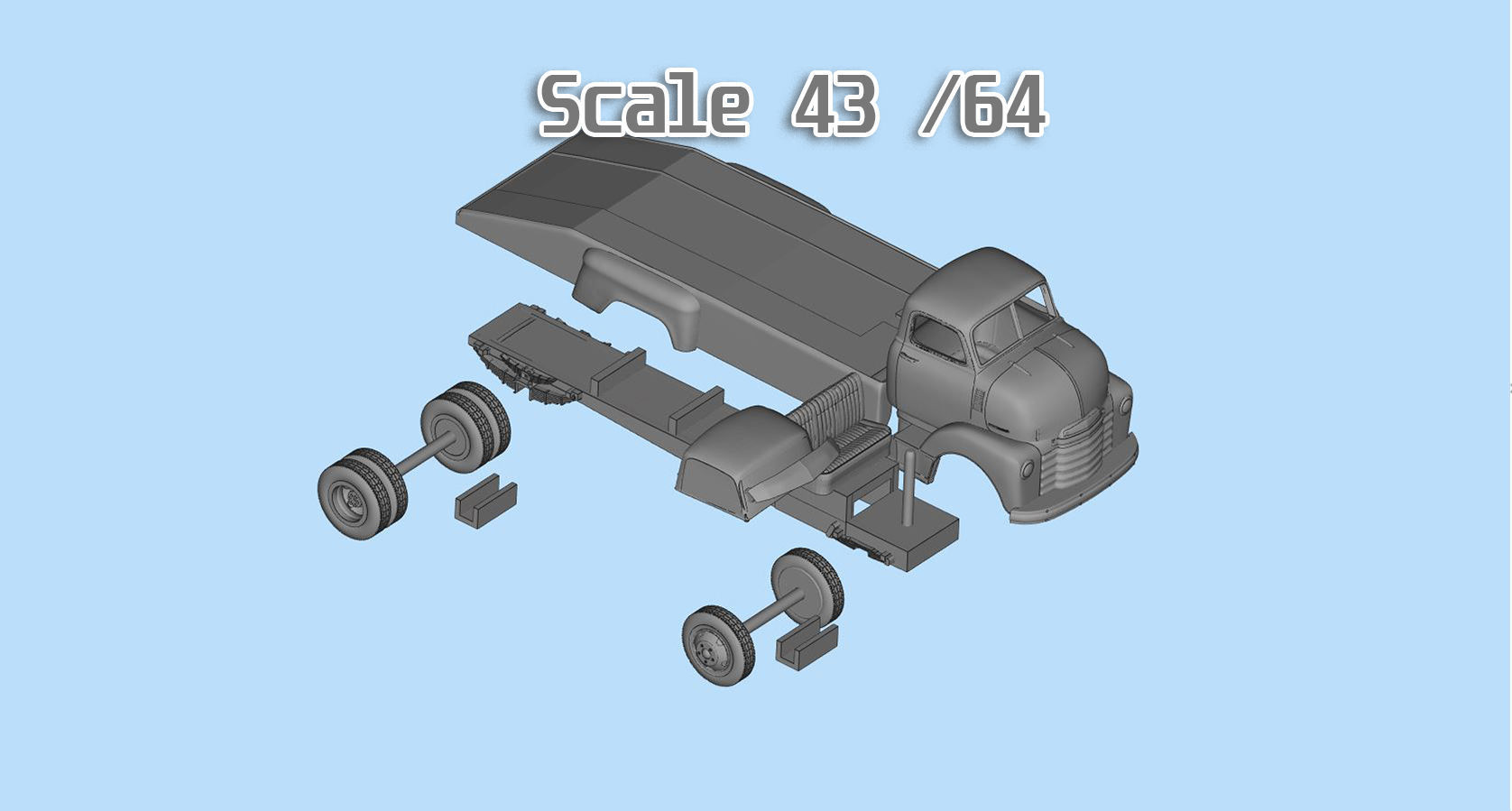 PrintableSTL Custom Hauler Cab Over Engine Ramp Tow Truck COE 3D print model_6