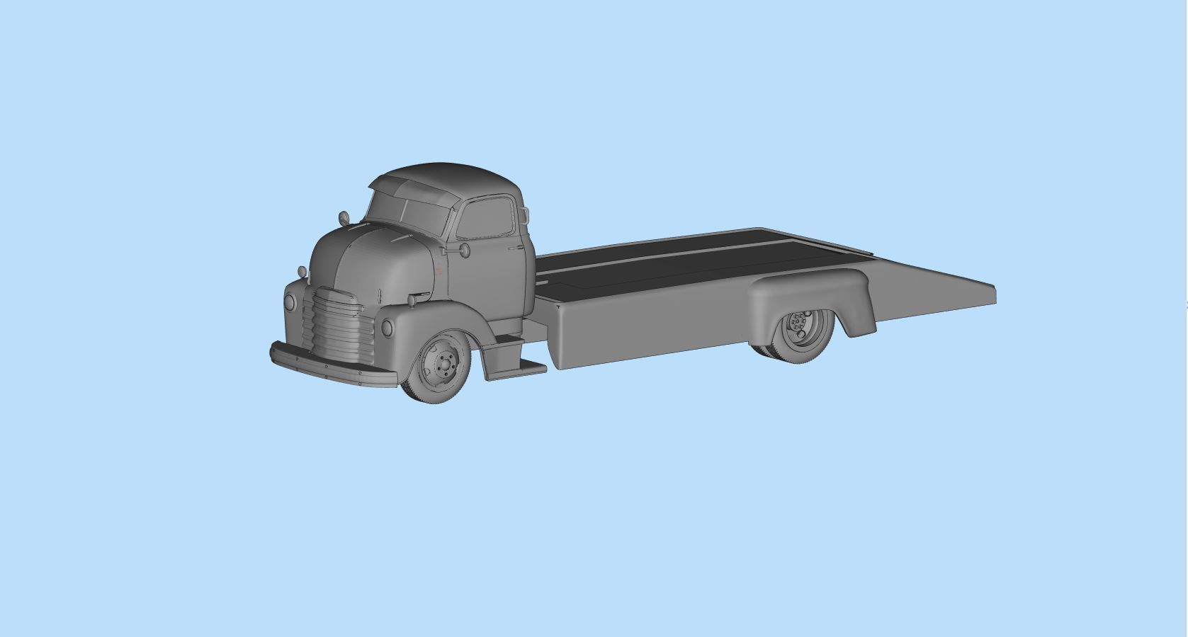 PrintableSTL Custom Hauler Cab Over Engine Ramp Tow Truck COE 3D print model_15