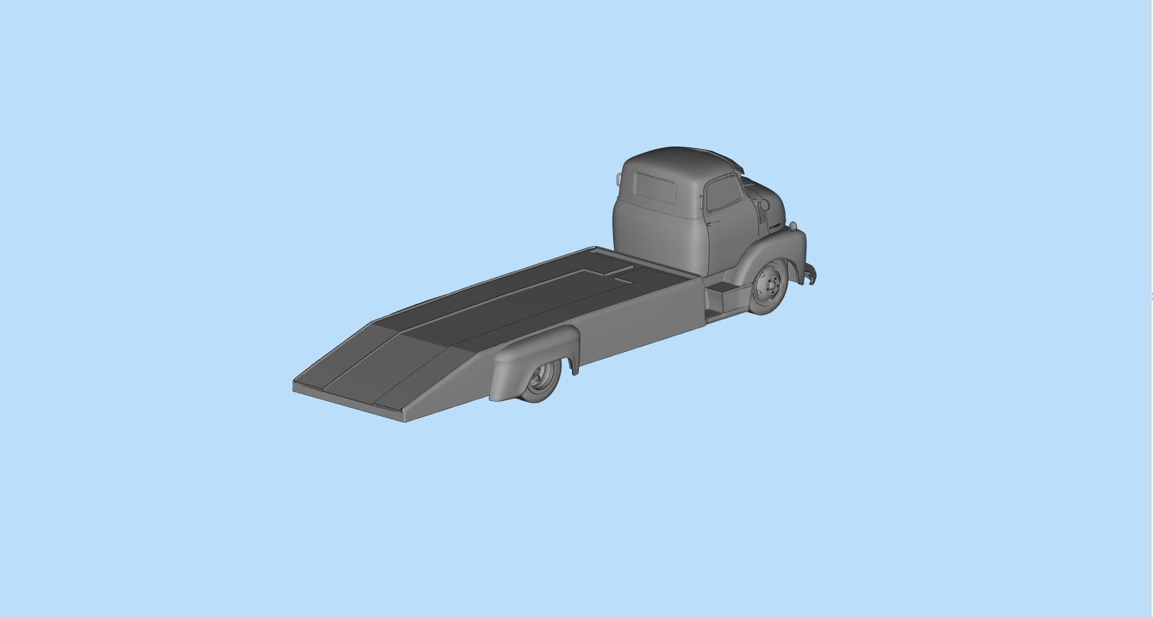 PrintableSTL Custom Hauler Cab Over Engine Ramp Tow Truck COE 3D print model_18