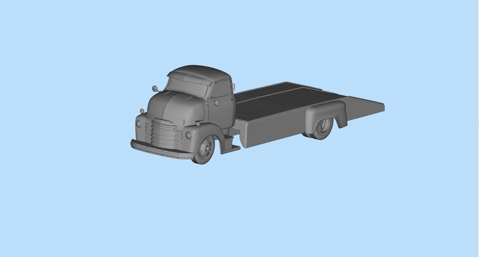 PrintableSTL Custom Hauler Cab Over Engine Ramp Tow Truck COE 3D print model_7