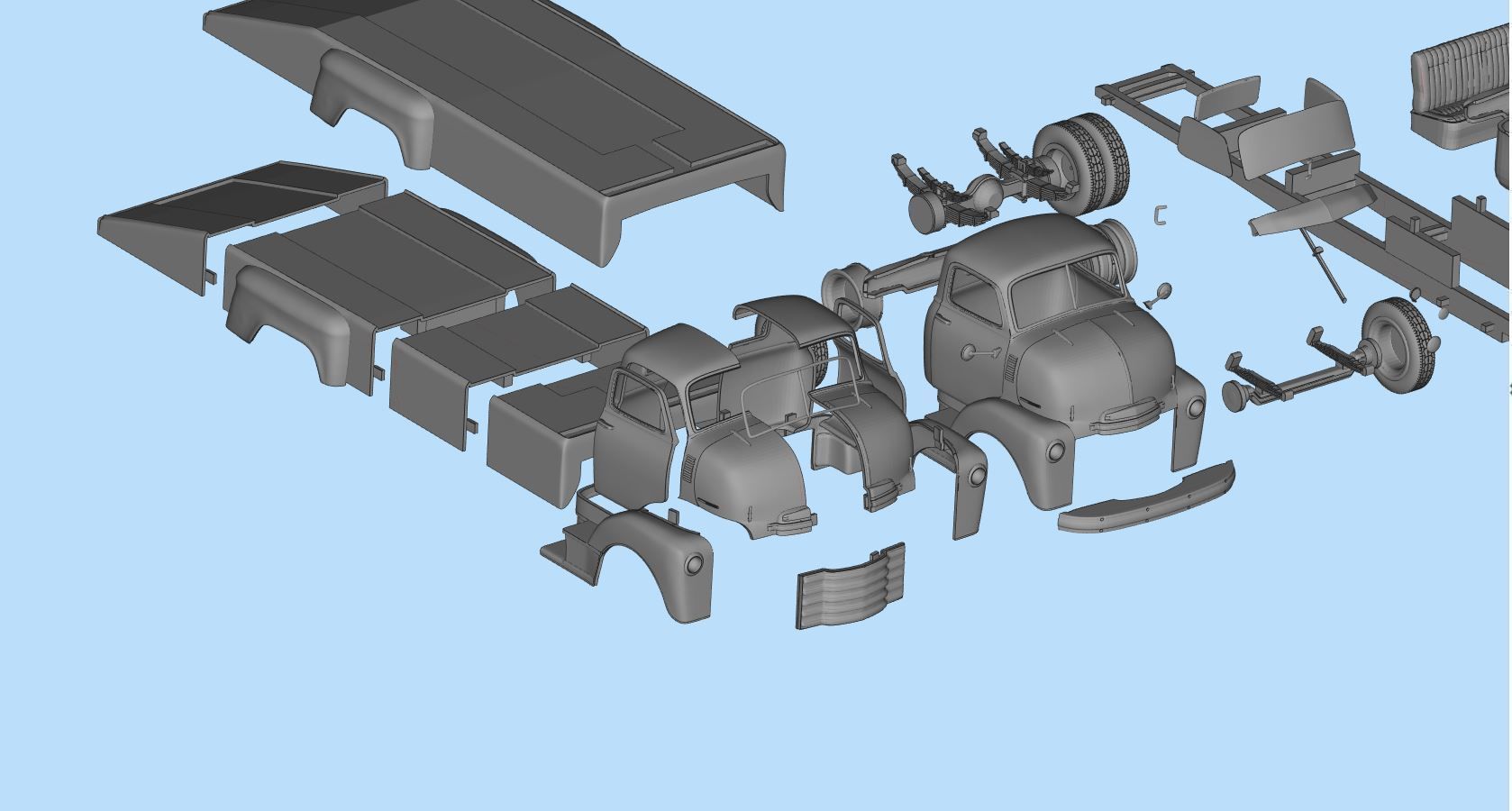 PrintableSTL Custom Hauler Cab Over Engine Ramp Tow Truck COE 3D print model_20
