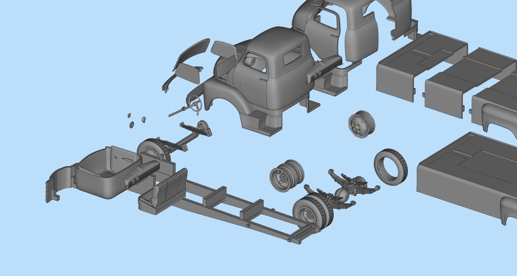 PrintableSTL Custom Hauler Cab Over Engine Ramp Tow Truck COE 3D print model_8
