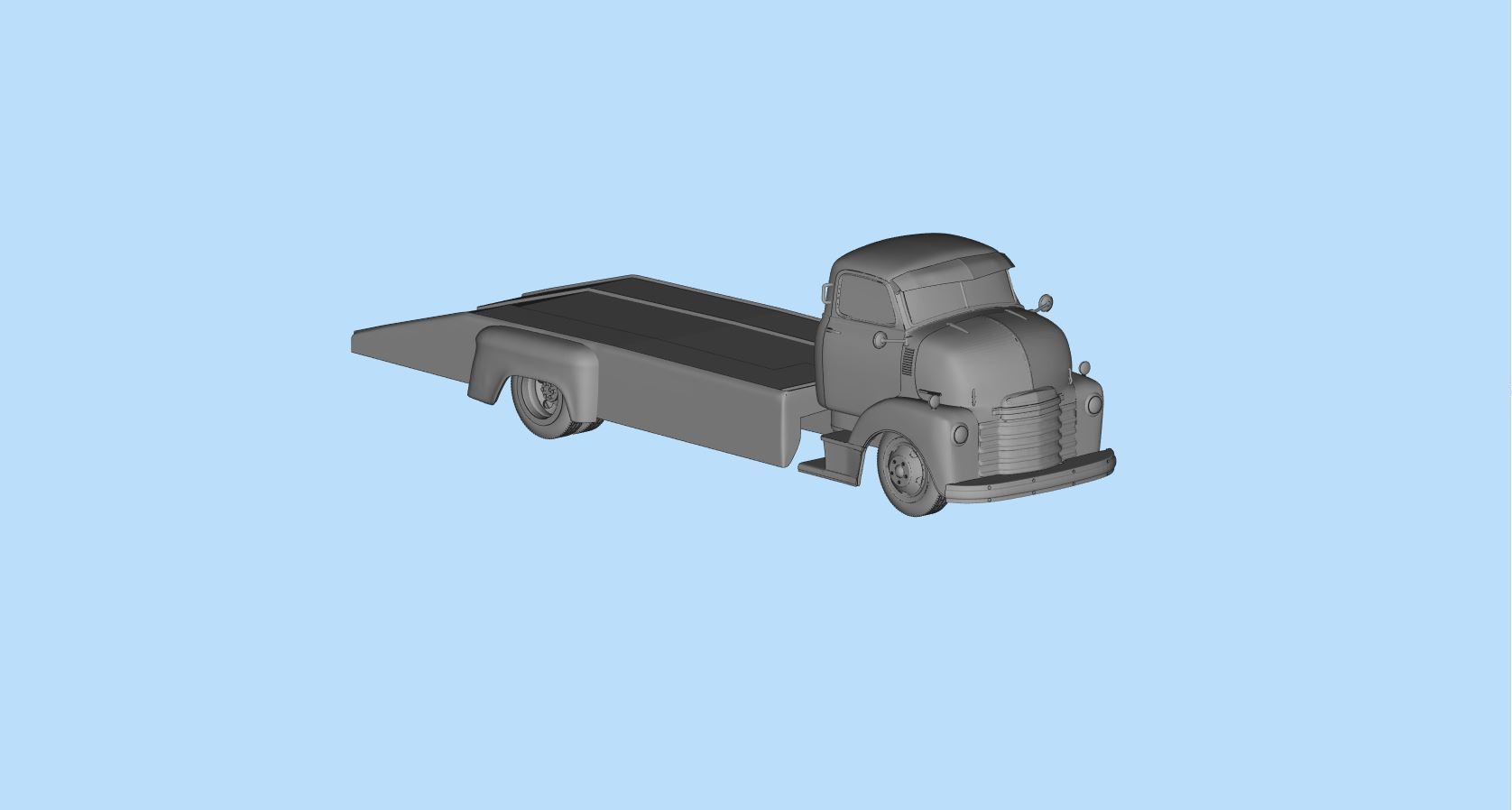 PrintableSTL Custom Hauler Cab Over Engine Ramp Tow Truck COE 3D print model_3
