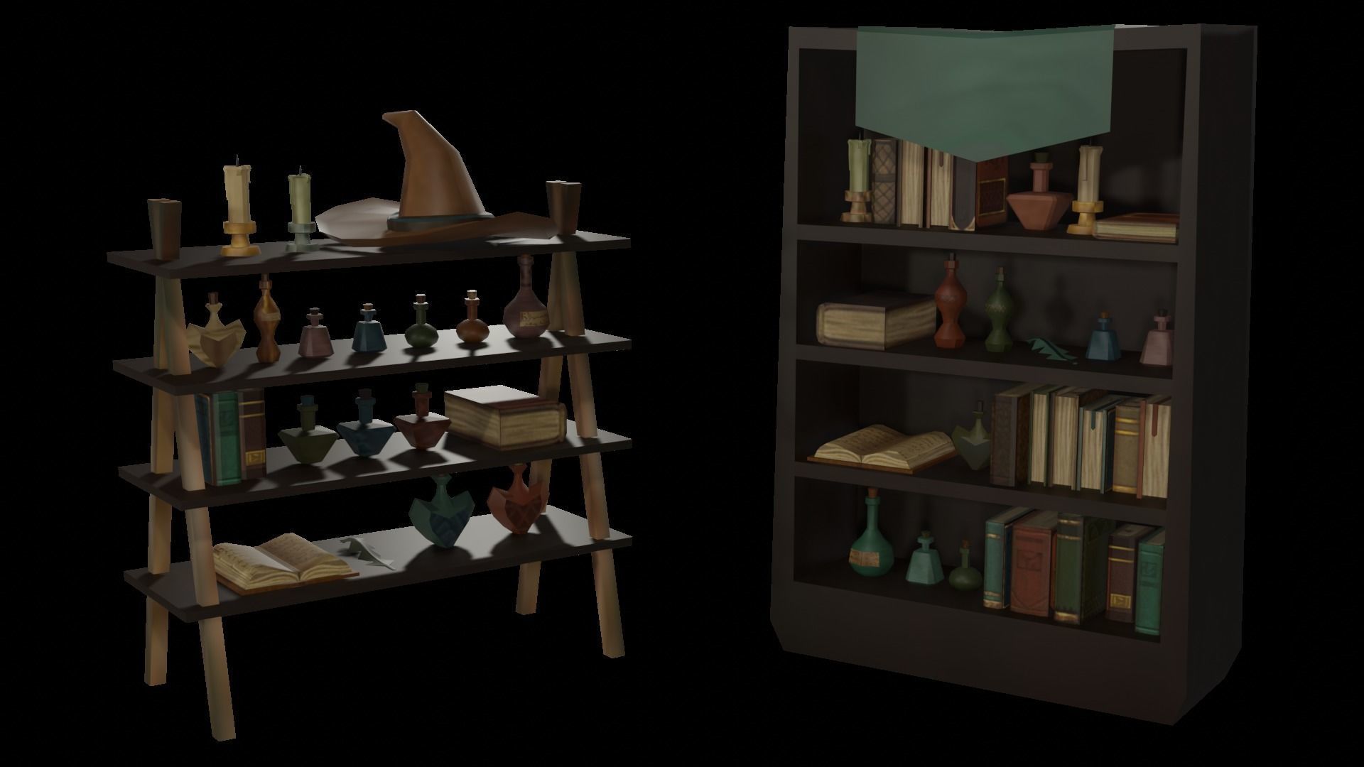 Lowpoly Stylized Witch Asset 3D model_2