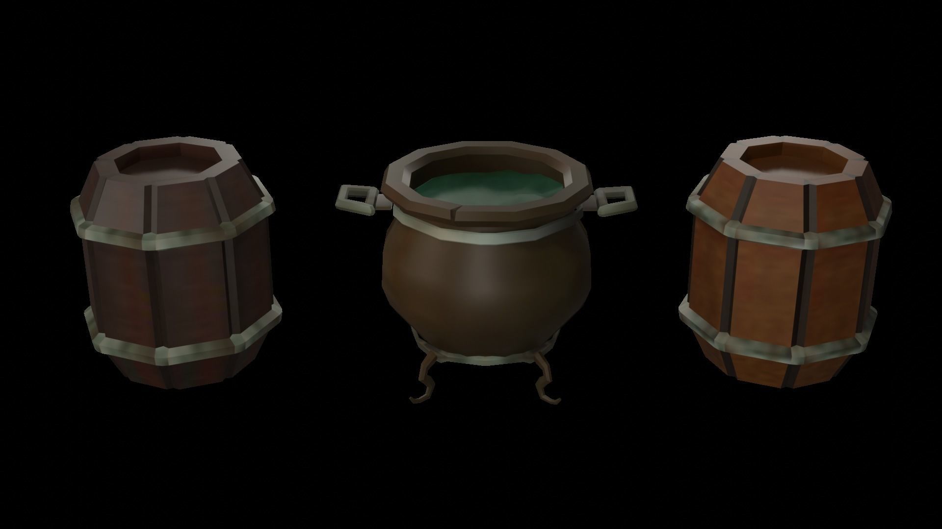 Lowpoly Stylized Witch Asset 3D model_3