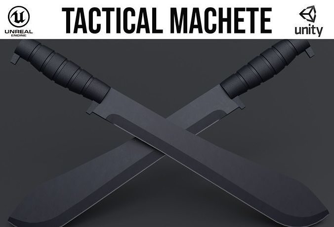 Tactical Machete Low-poly 3D model