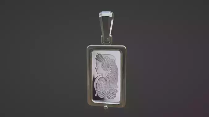 10g silver pamp bar hinged frame mount w bail 3D print model