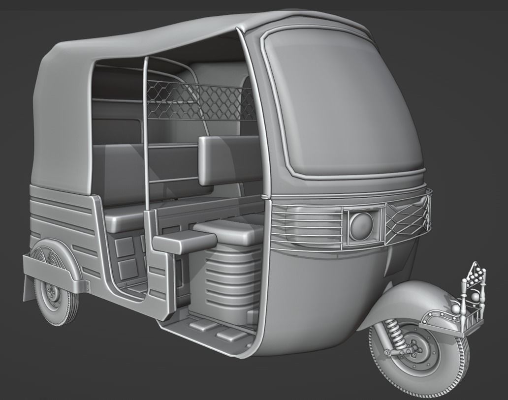 CNG or Tuktuk or auto Rickshaw 3D model_3