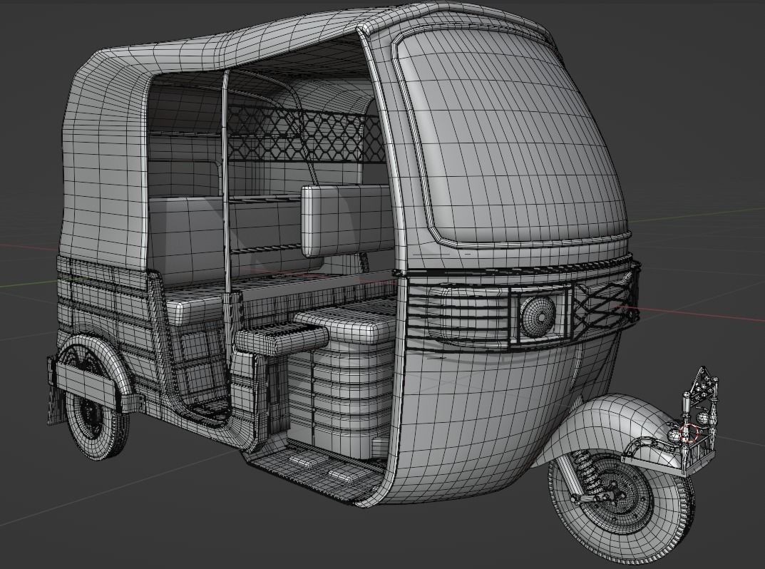 CNG or Tuktuk or auto Rickshaw 3D model_4