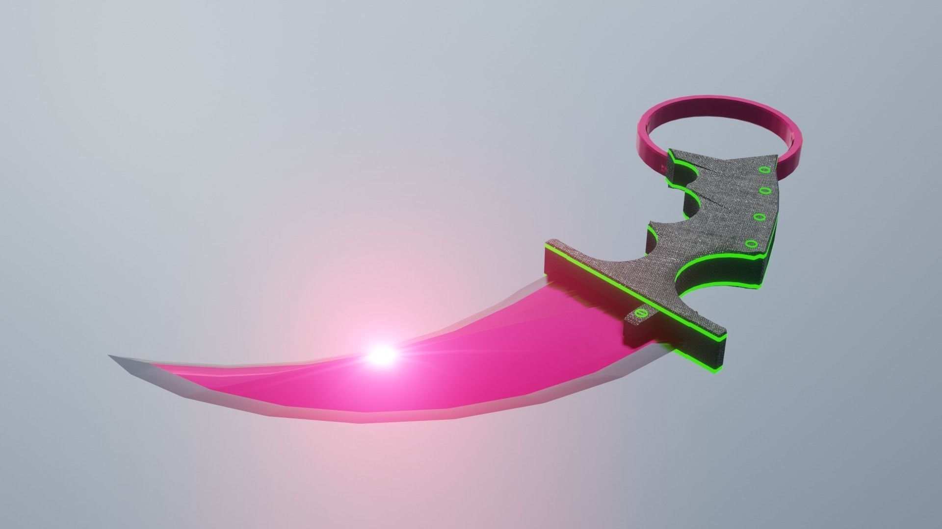 Karambit knife Low-poly 3D model_6