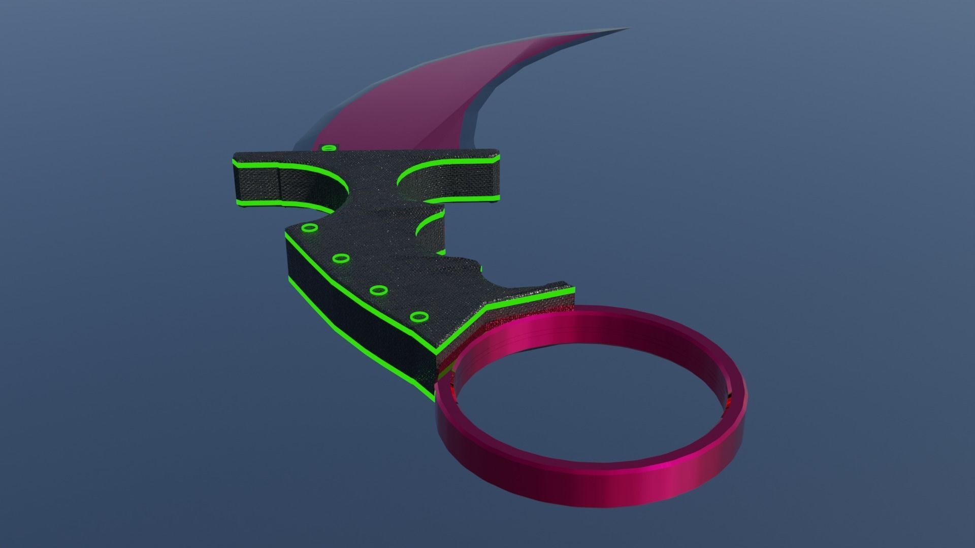 Karambit knife Low-poly 3D model_5
