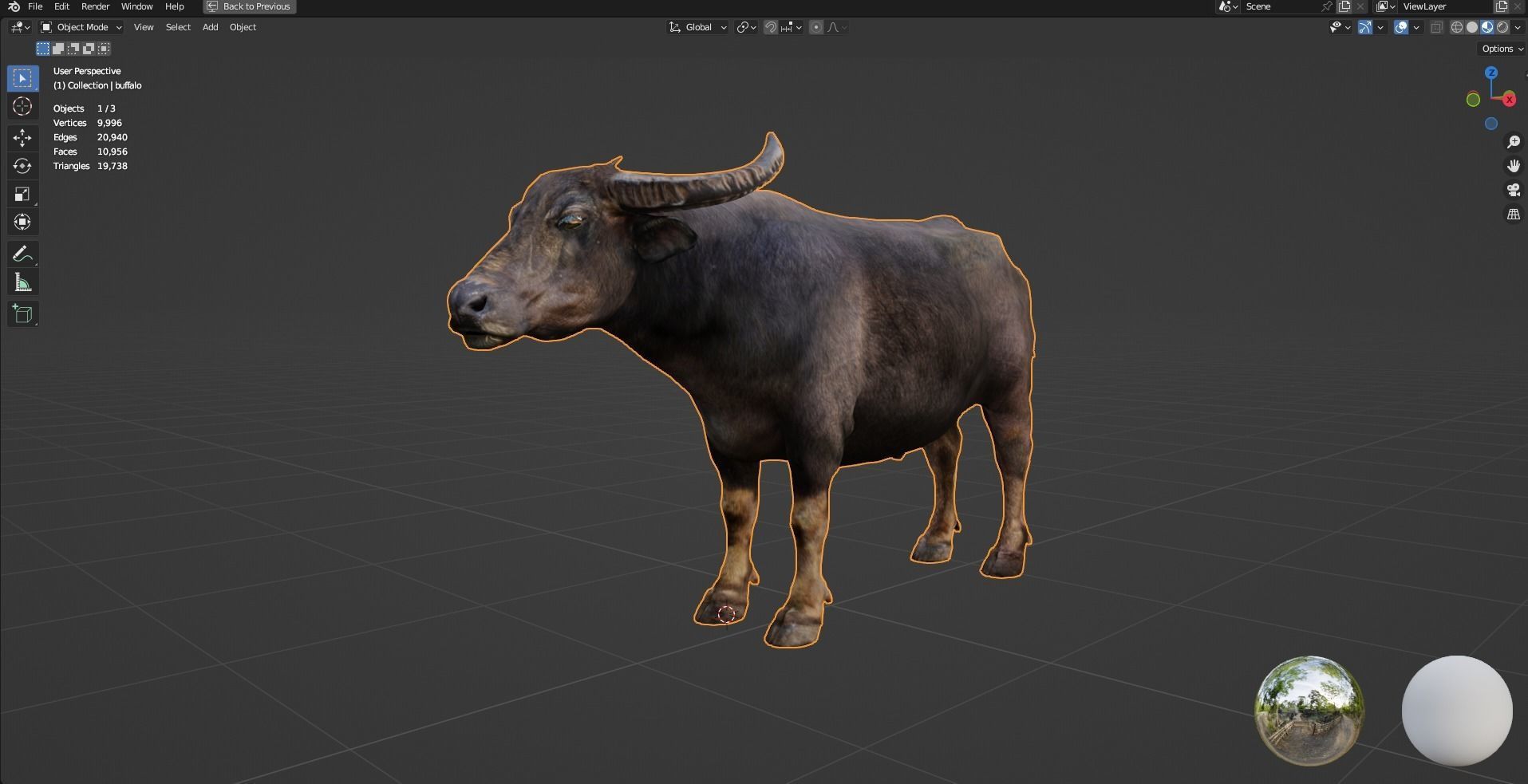 Buffalo Low-poly 3D model_4