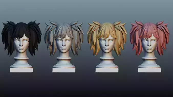 Female hair 4 colors